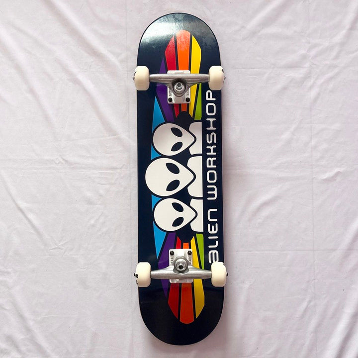 Alien Workshop “Spectrum Blue” 8.0” x 32” Custom Skateboard Complete — underside graphic view