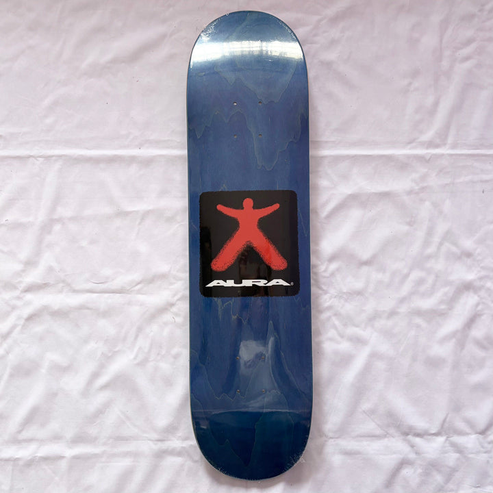 Aura “Navy Figure” 8.0” x 31.5” Skateboard Deck — underside graphic view