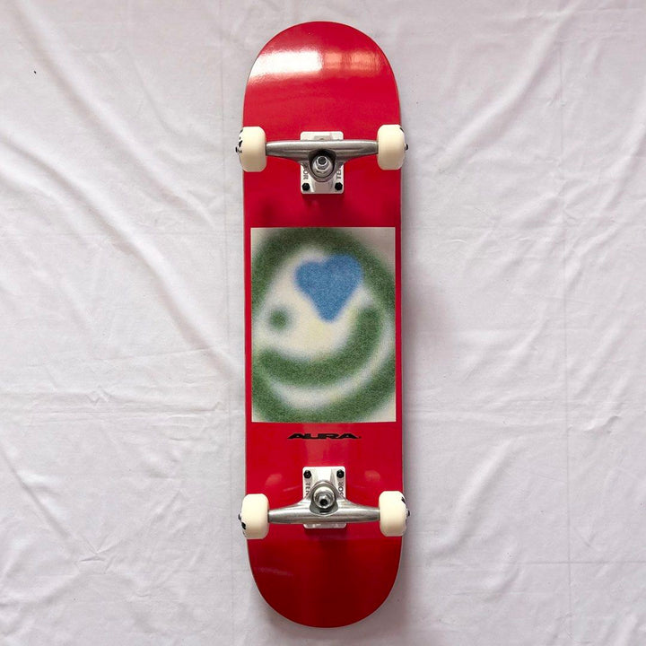 Aura “Red Smile” 8.0” x 31.5” Custom Skateboard Complete