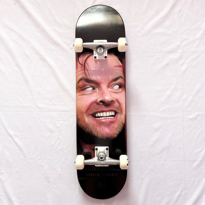 BDSkateco x The Shining “Johnny” 8.0” x 31.75” Custom Skateboard Complete — underside graphic view