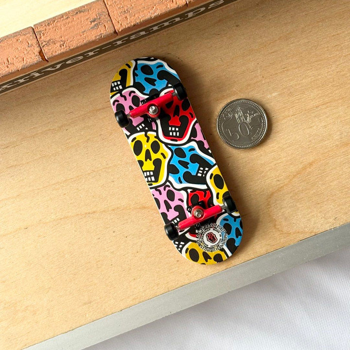 Black Market “Skulls” 32mm Fingerboard Complete — underside complete view