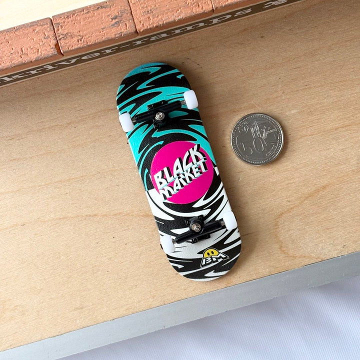 Black Market “Swirl” 32mm Fingerboard Complete — underside complete view