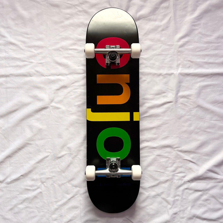 Enjoi “Alphabet” 8.0” Custom Skateboard Complete — underside graphic view