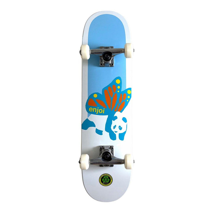 Enjoi “Butterfly Panda” 7.5″ x 29.25″ Pre-built Kids Skateboard Complete — underside graphic view