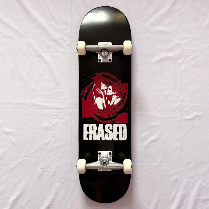 Erased “Red Girls” 8.25” x 31.5” Custom Skateboard Complete — underside graphic view