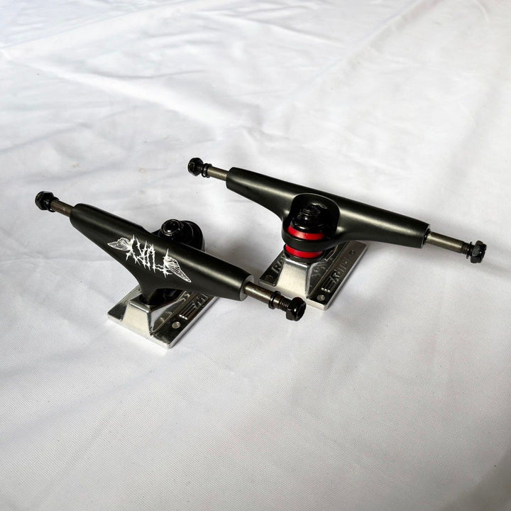 Fury "Black and Silver" 8.0” / 8.25” Double Hollow Skateboard Trucks — truck pair overview