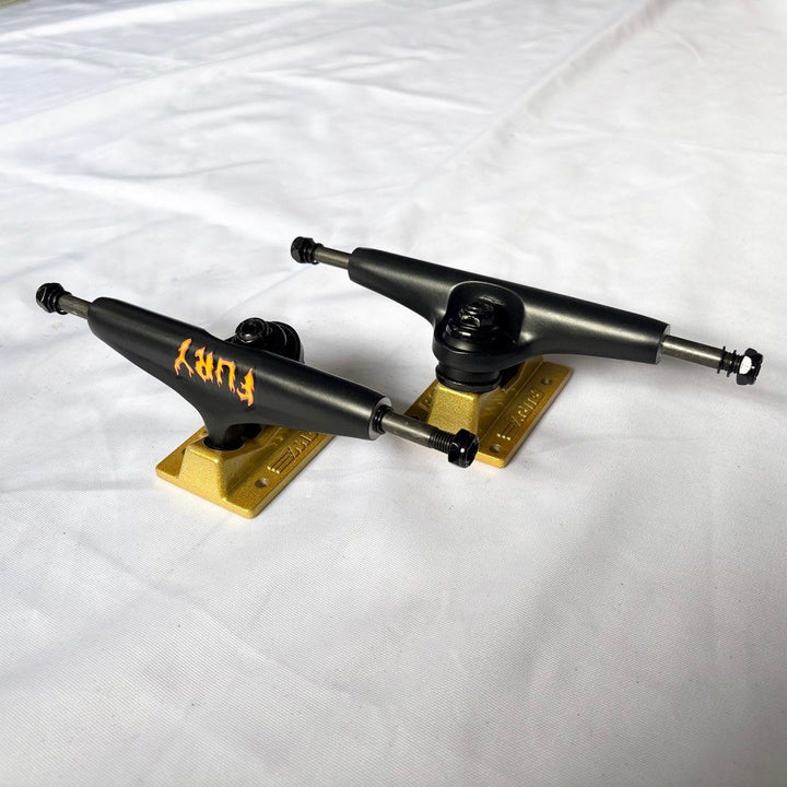 Fury "Gold and Black" 5.25” / 5.5” Double Hollow Skateboard Trucks — truck pair overview