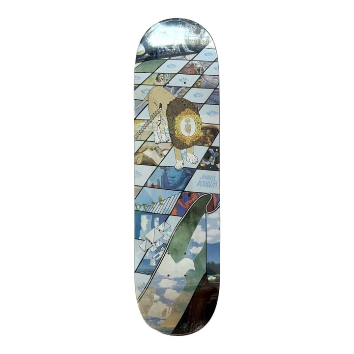 Magenta “Hallucination” 8.5” x 31.9” Jameel Douglas Model Skateboard Deck — underside graphic view