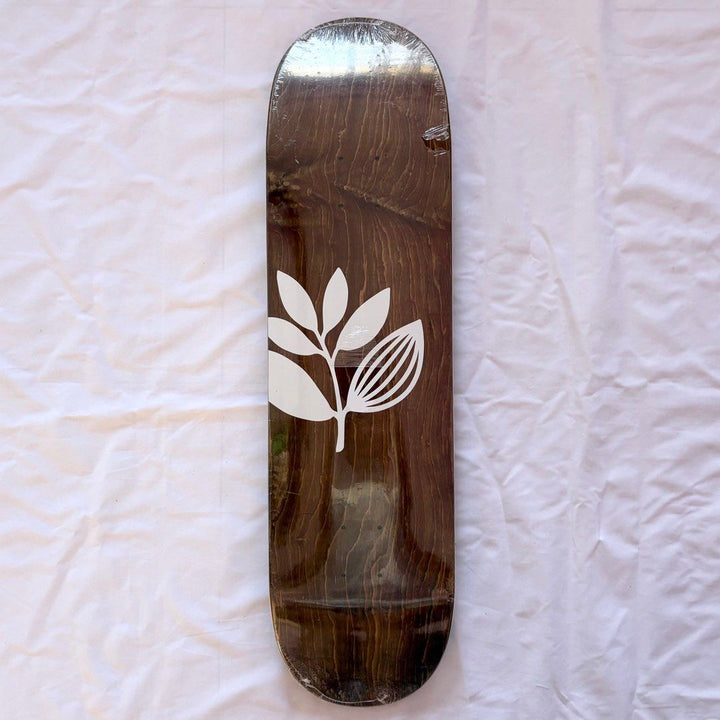 Magenta “Oak Plant” 8.5” x 31.9” Skateboard Deck — underside graphic view