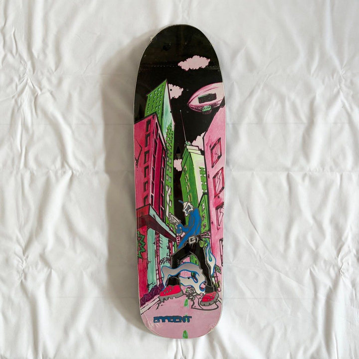 New Deal "Sargent Invader" 9.3” Skateboard Deck — underside graphic view