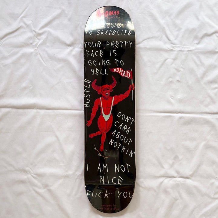 Nomad “Devil” 7.75” Skateboard Deck — underside graphic view