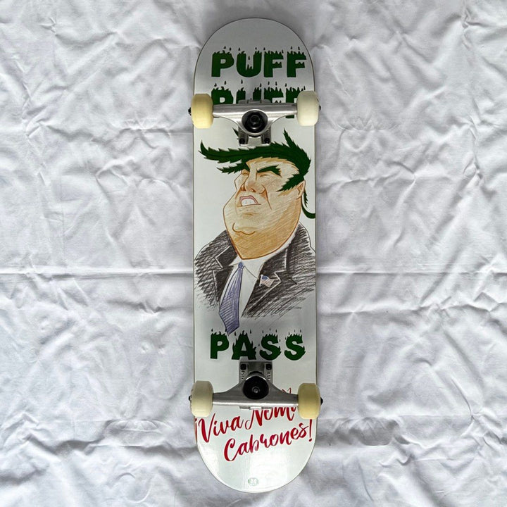 Nomad “Puff” 8.0” x 31.75” Custom Skateboard Complete — underside graphic view