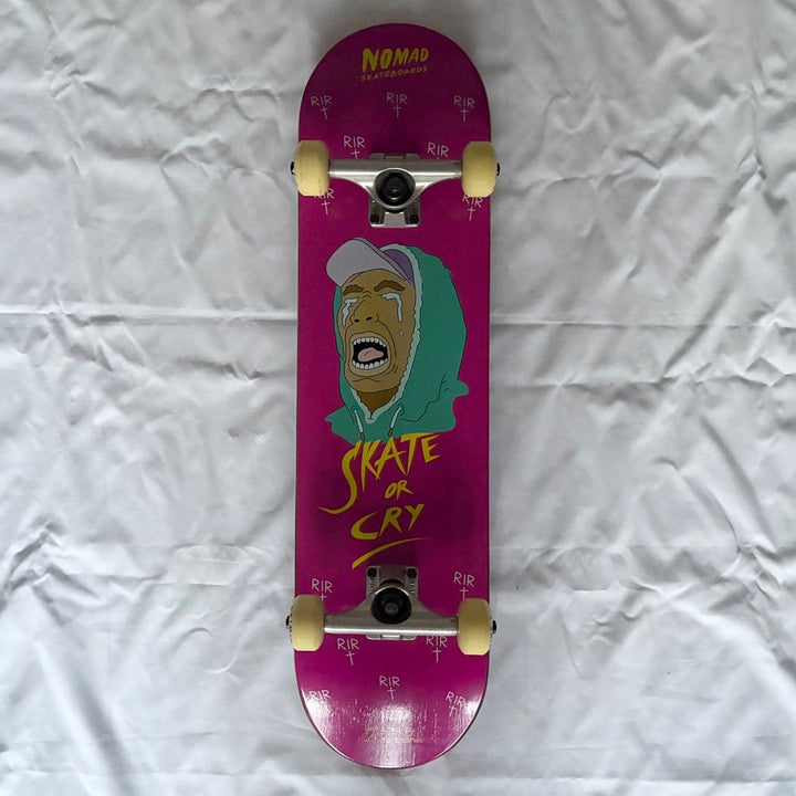 Nomad “Skate or Cry” 8.0” x 31.75” Custom Skateboard Complete
