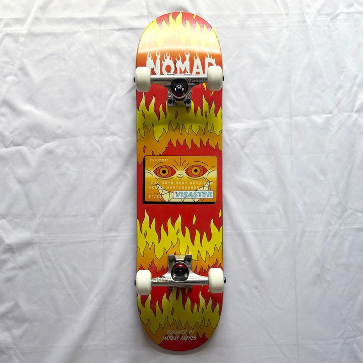 Nomad “Visaster” 7.75” Custom Skateboard Complete — underside graphic view