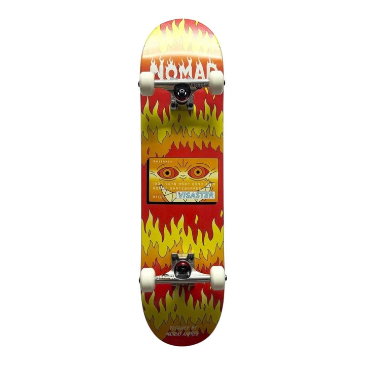 Nomad “Visaster” 7.75” Custom Skateboard Complete — underside graphic view