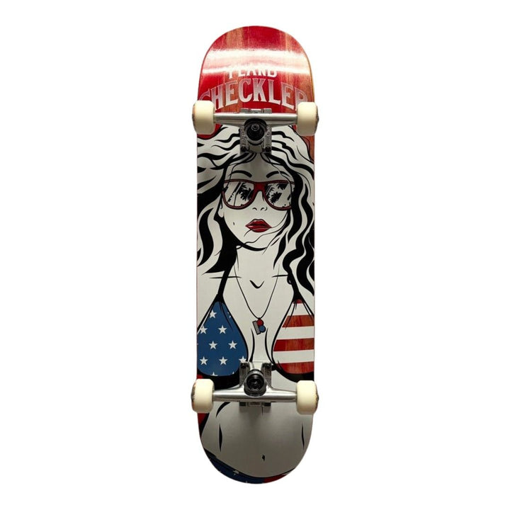 Plan B “America” 8.0” x 31.6” Custom Skateboard Complete — underside graphic view