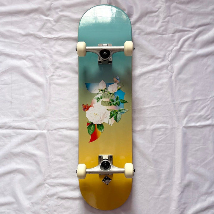 Primitive “Blossom” 8.125” Skateboard Complete — underside graphic view
