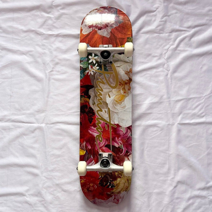 Primitive “Floral” 8.125” Skateboard Complete — underside graphic view