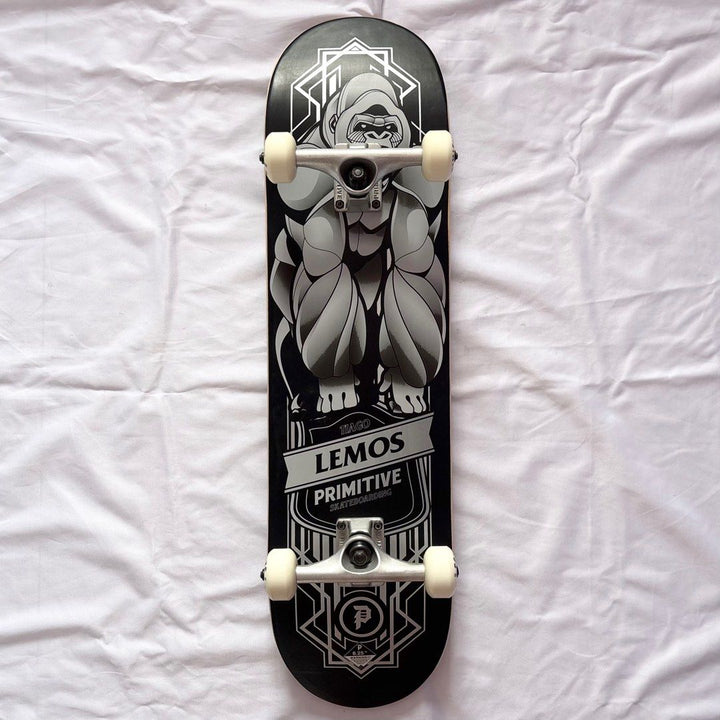 Primitive “Gorilla” 8.0” / 8.25” Tiago Lemos Skateboard Complete — underside graphic view