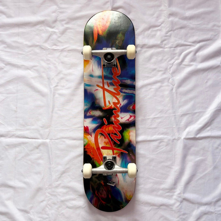 Primitive “Rainbow Genesis” 8.125” Custom Skateboard Complete — underside graphic view