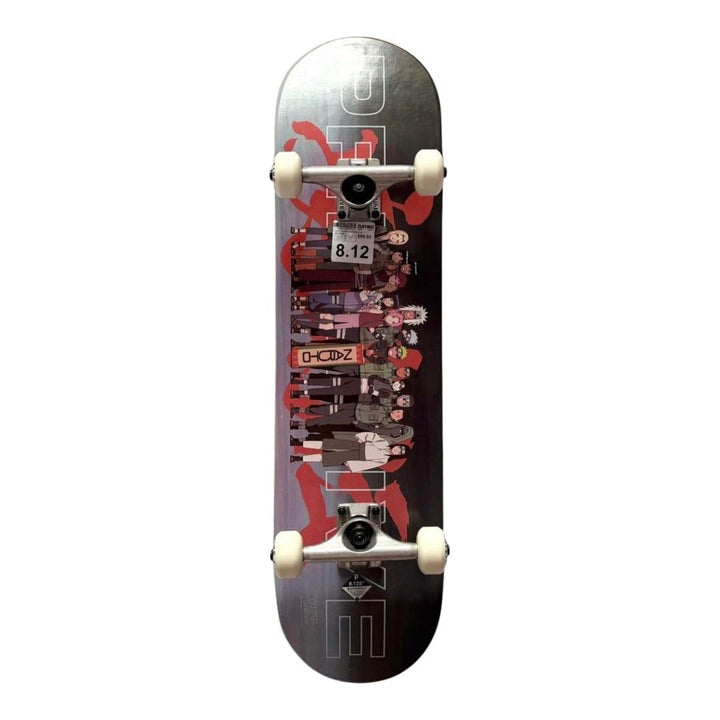 Primitive “Village” 8.125” Skateboard Complete — underside graphic view