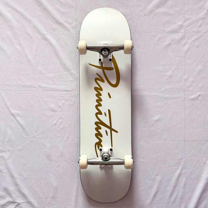 Primitive “White Signature” 8.25” x 31.75” Custom Skateboard Complete