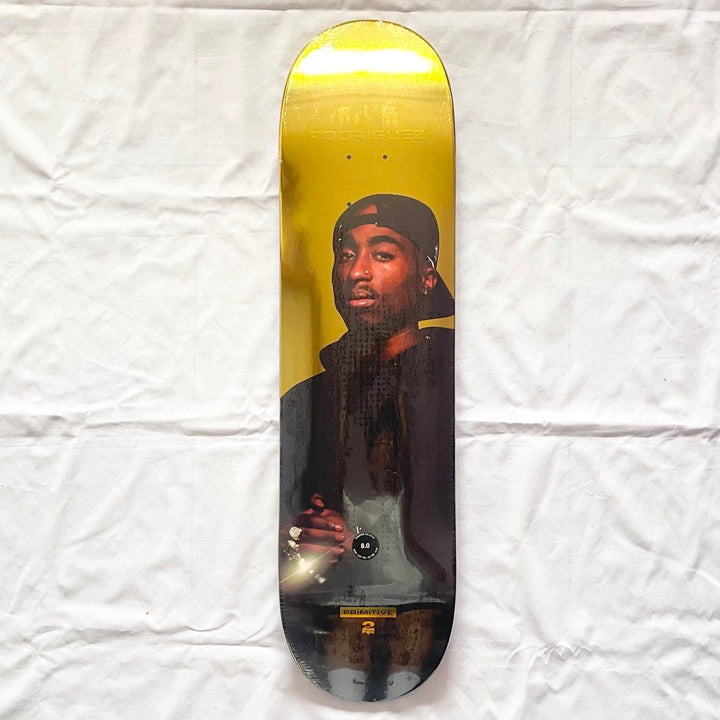 Primitive x 2Pac “Shine” 8.0” x 31.75” Rodriguez Skateboard Deck — underside graphic view