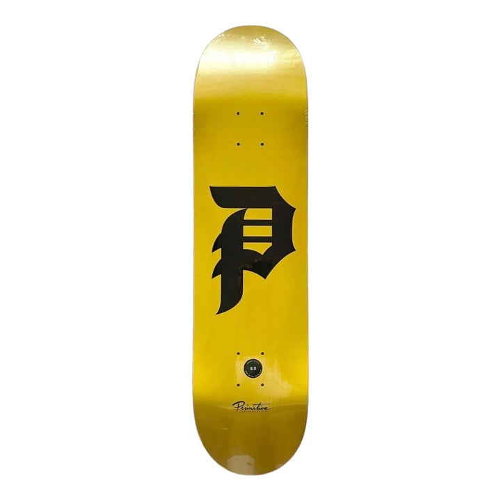 Primitive “Yellow Core” 8.0” Skateboard Deck — underside graphic view