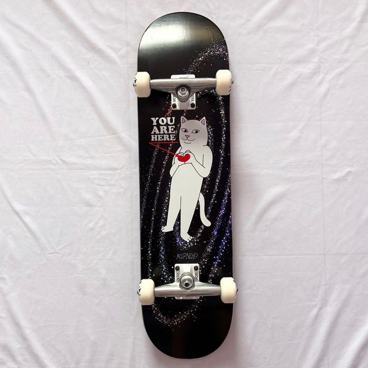 RipnDip “You are Here” 8.25” x 31.875” Custom Skateboard Complete — underside graphic view