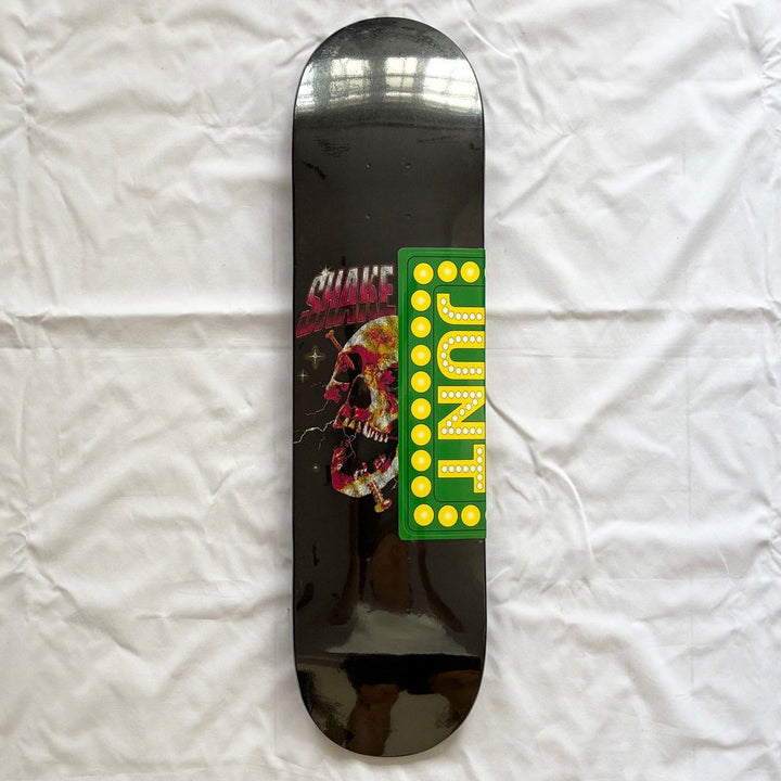 Shake Junt “Skull Screw” 8.0” x 31.4” Skateboard Deck — underside graphic view