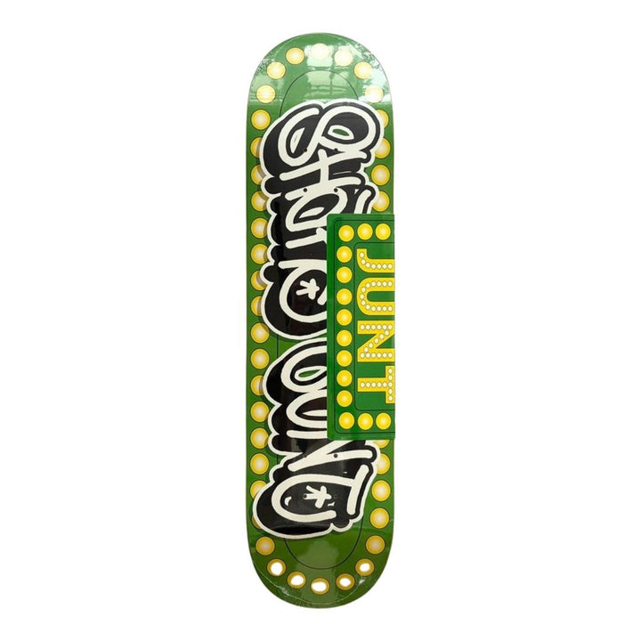 Shake Junt “Sucka Free” 8.0” x 31.4” Skateboard Deck — underside graphic view