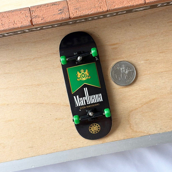 Shox “Black Pack” 35mm Fingerboard Complete — underside complete view