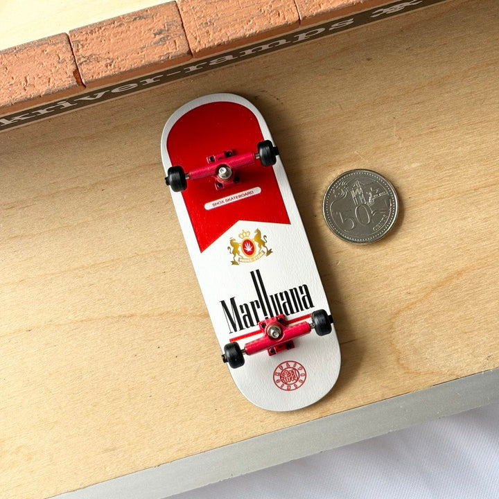 Shox “Red Pack” 35mm Fingerboard Complete — underside complete view