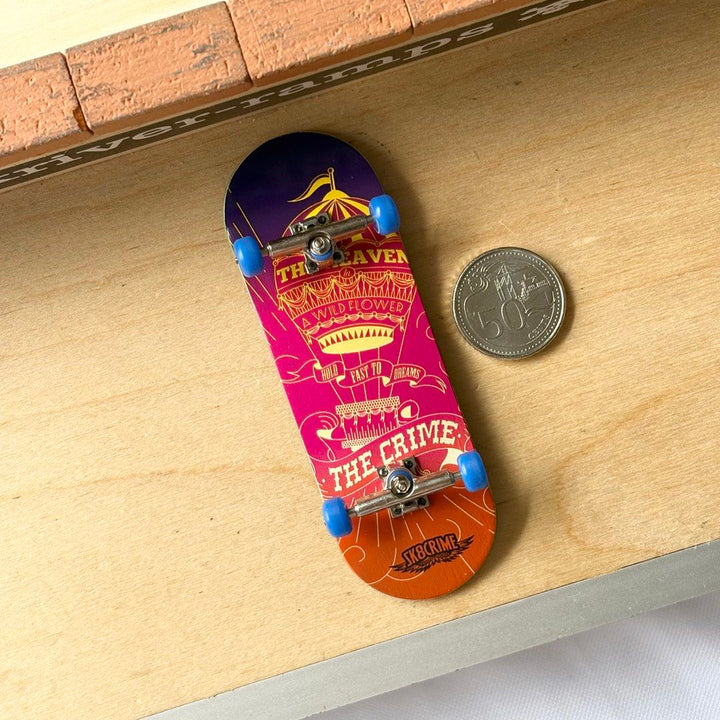 Sk8crime “Carnival” 32mm Fingerboard Complete — underside complete view