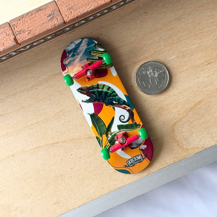 Sk8crime “Chameleon” 32mm Fingerboard Complete — underside complete view