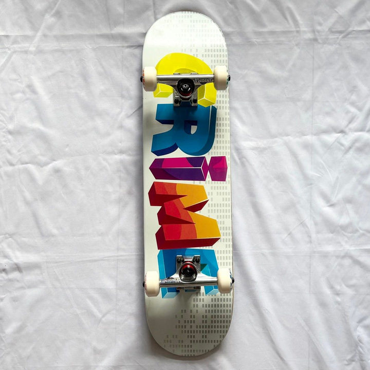 Sk8Crime “Color” 7.875” x 31.5” Custom Skateboard Complete — underside graphic view