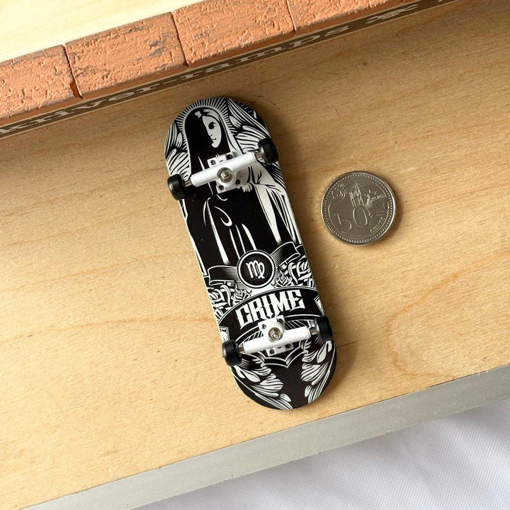 Sk8crime “Pray” 32mm Fingerboard Complete — underside complete view
