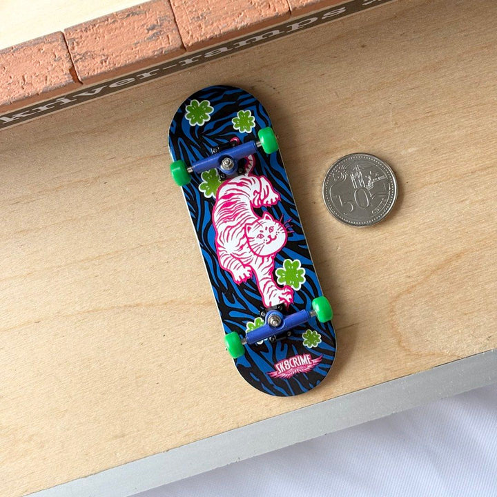 Sk8crime “Tiger” 32mm Fingerboard Complete — underside complete view