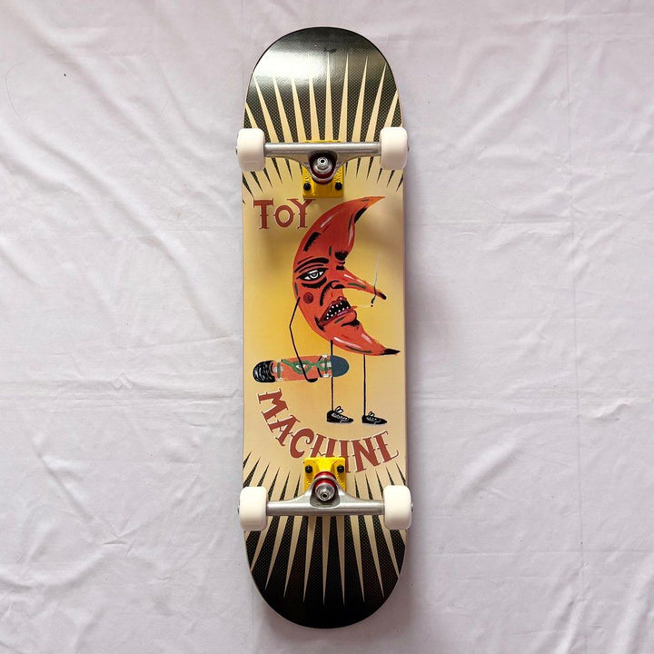 Toy Machine “Moon Man” 8.5” x 32.25” Custom Skateboard Complete — underside graphic view