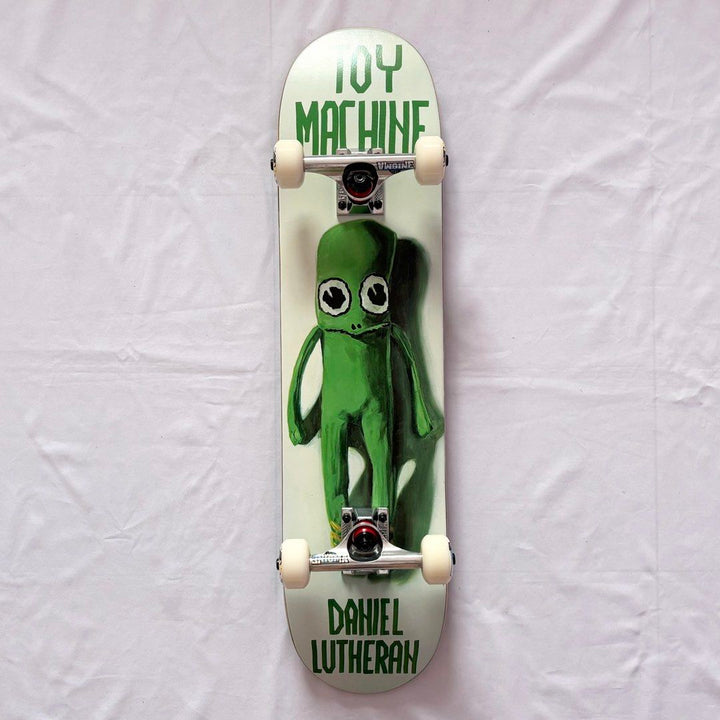 Toy Machine “Green Mascot” 7.375” x 30.8” Daniel Lutheran Model Custom Skateboard Complete
