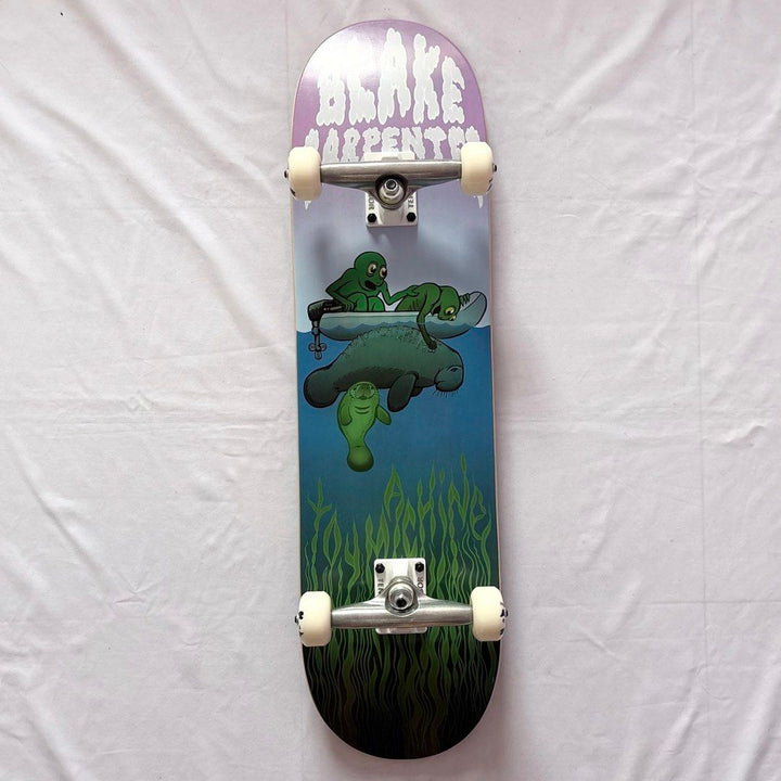 Toy Machine “Underwater” 8.375” x 32” Custom Skateboard Complete — underside graphic view