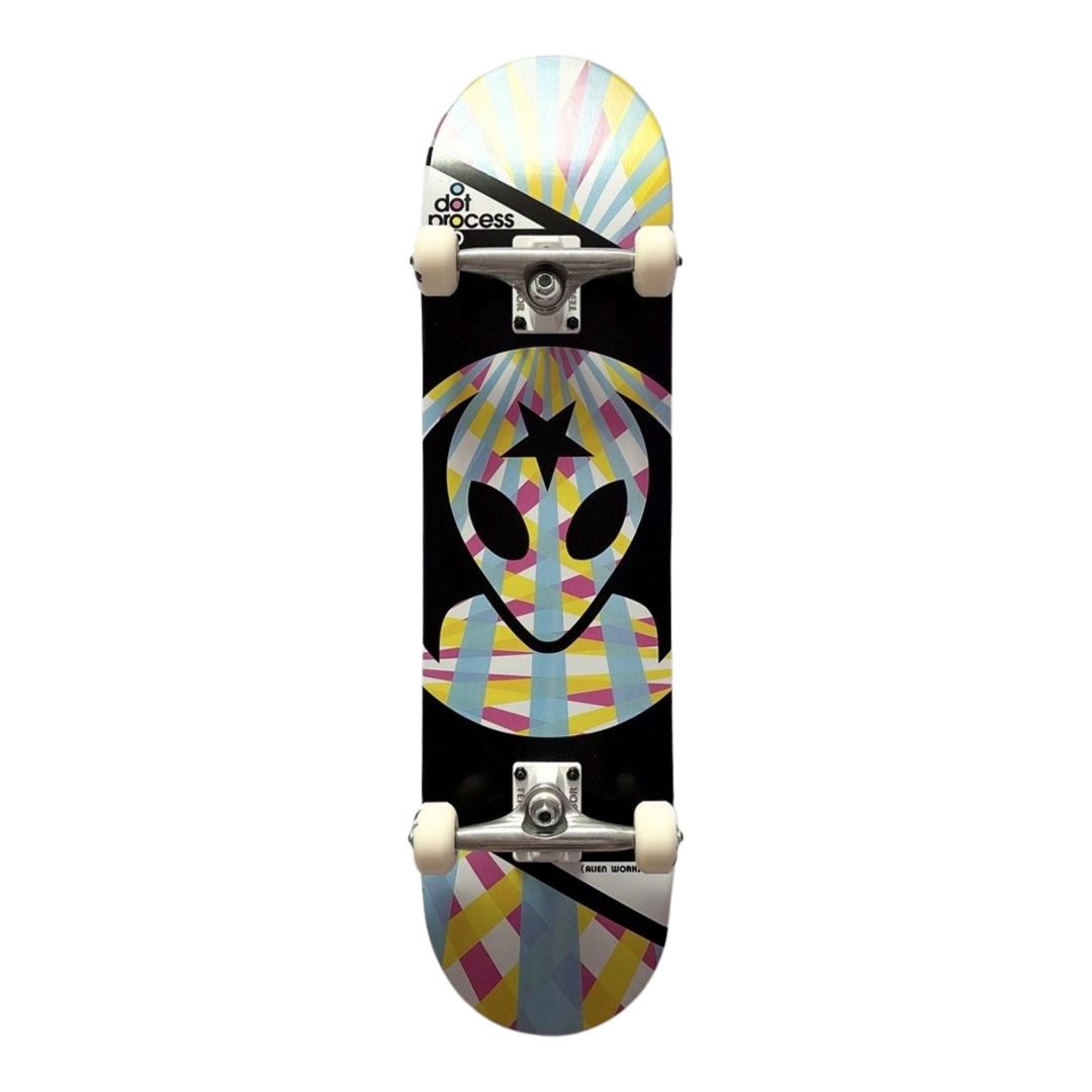 Alien Workshop “Dot Process” 8.0” x 32” Custom Skateboard Complete — underside graphic view