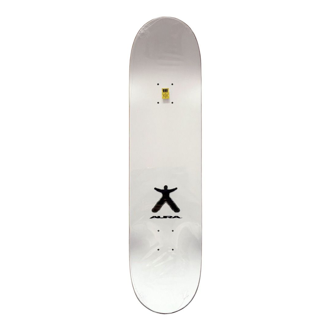 Aura “Blue Figure” 8.25” x 32” Skateboard Deck — top-ply view