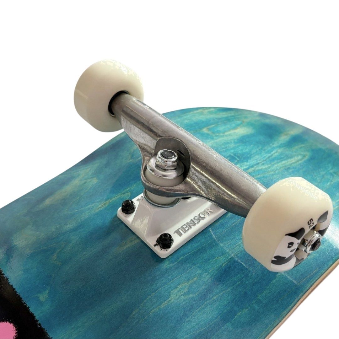 Aura “Blue Man” 8.25” x 32” Custom Skateboard Complete — angled truck detail