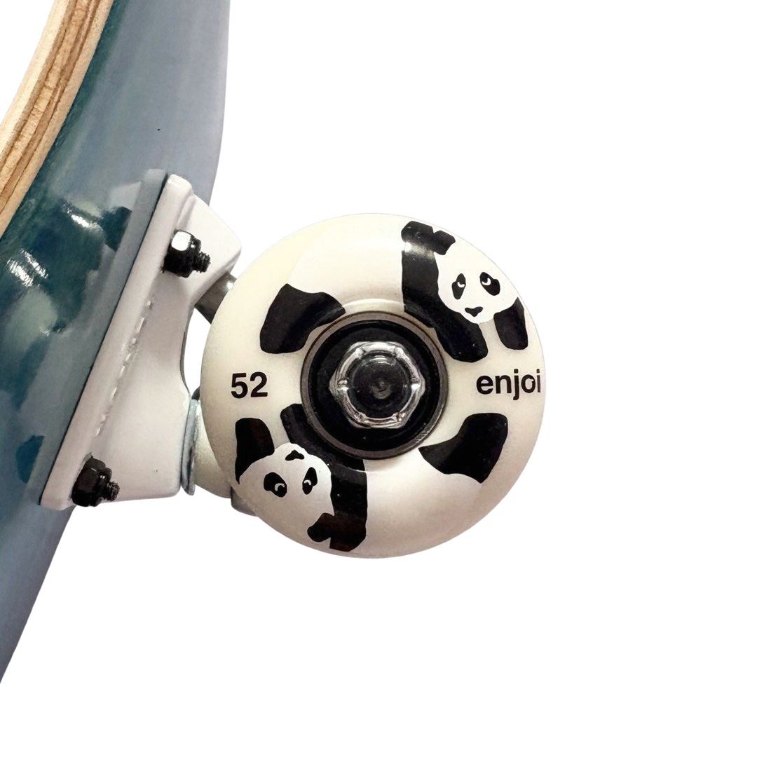 Aura “Blue Man” 8.25” x 32” Custom Skateboard Complete — wheel close-up
