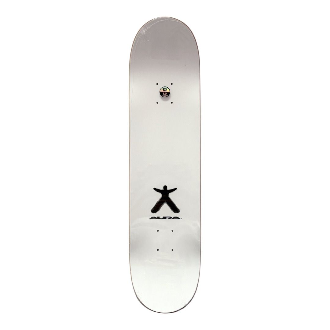 Aura “Navy Figure” 8.0” x 31.5” Skateboard Deck — top-ply view