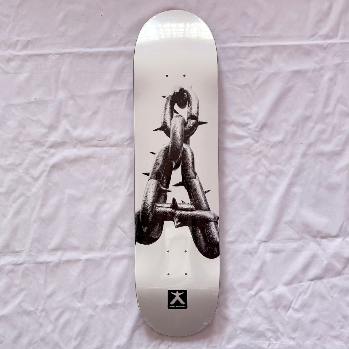 Aura “White Chains” 8.0” x 31.5” Skateboard Deck