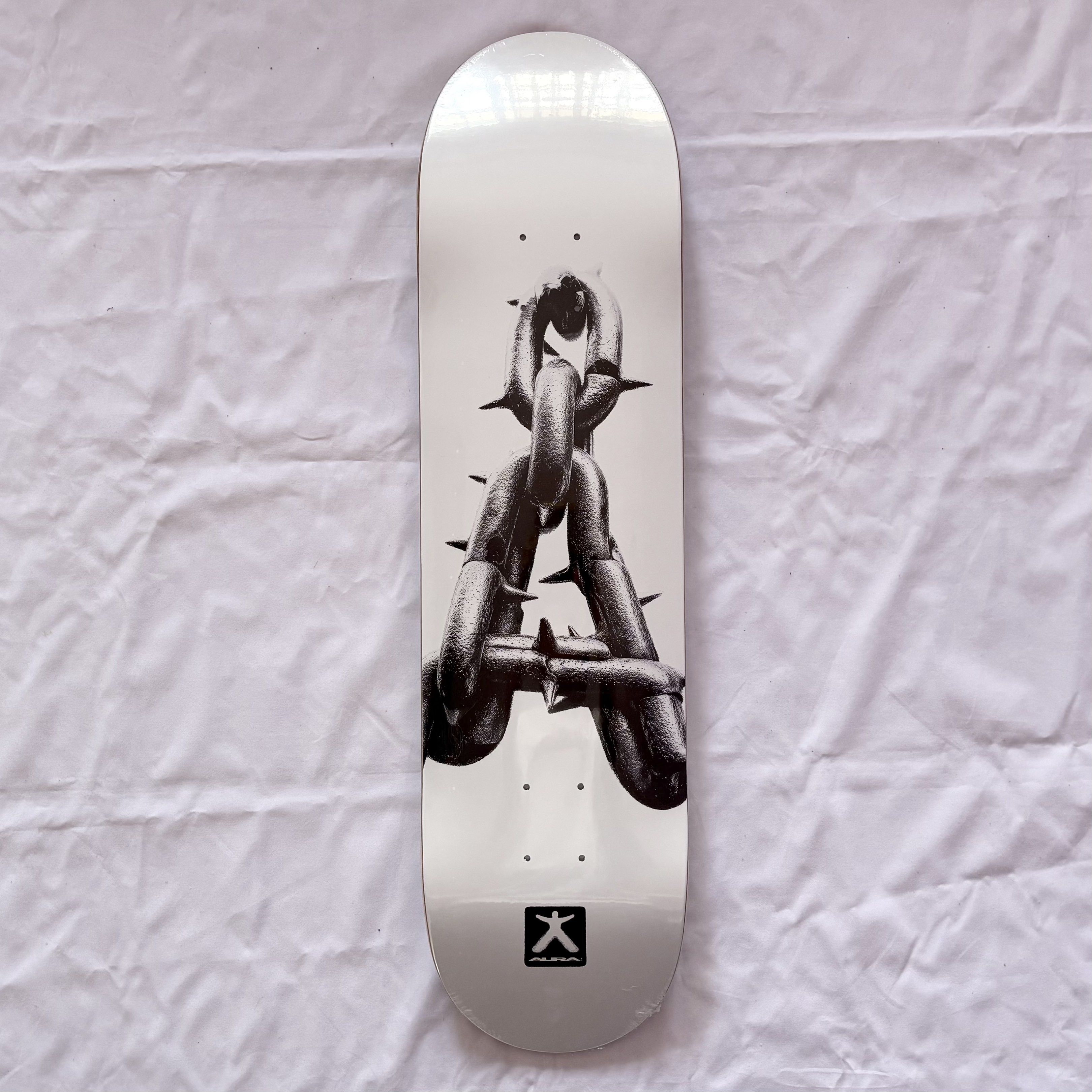 Aura “White Chains” 8.0” x 31.5” Skateboard Deck