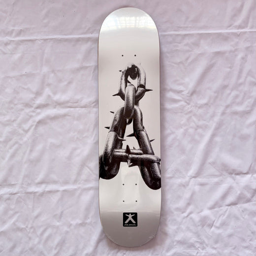 Aura “White Chains” 8.0” x 31.5” Skateboard Deck - No Grip