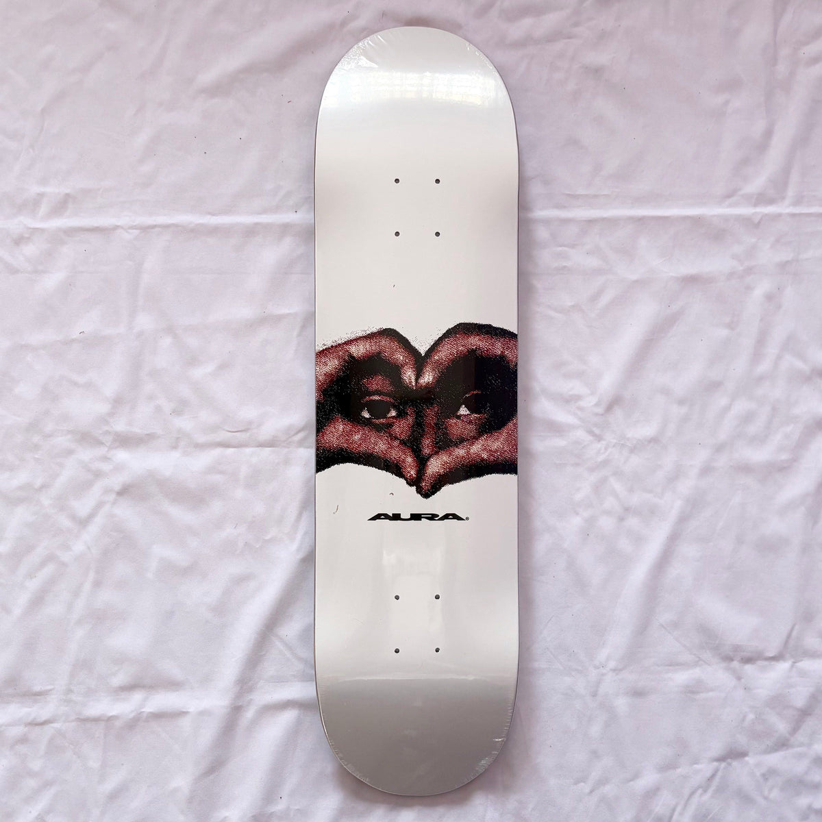 Aura “White Heart” 8.25” x 31.5” Skateboard Deck